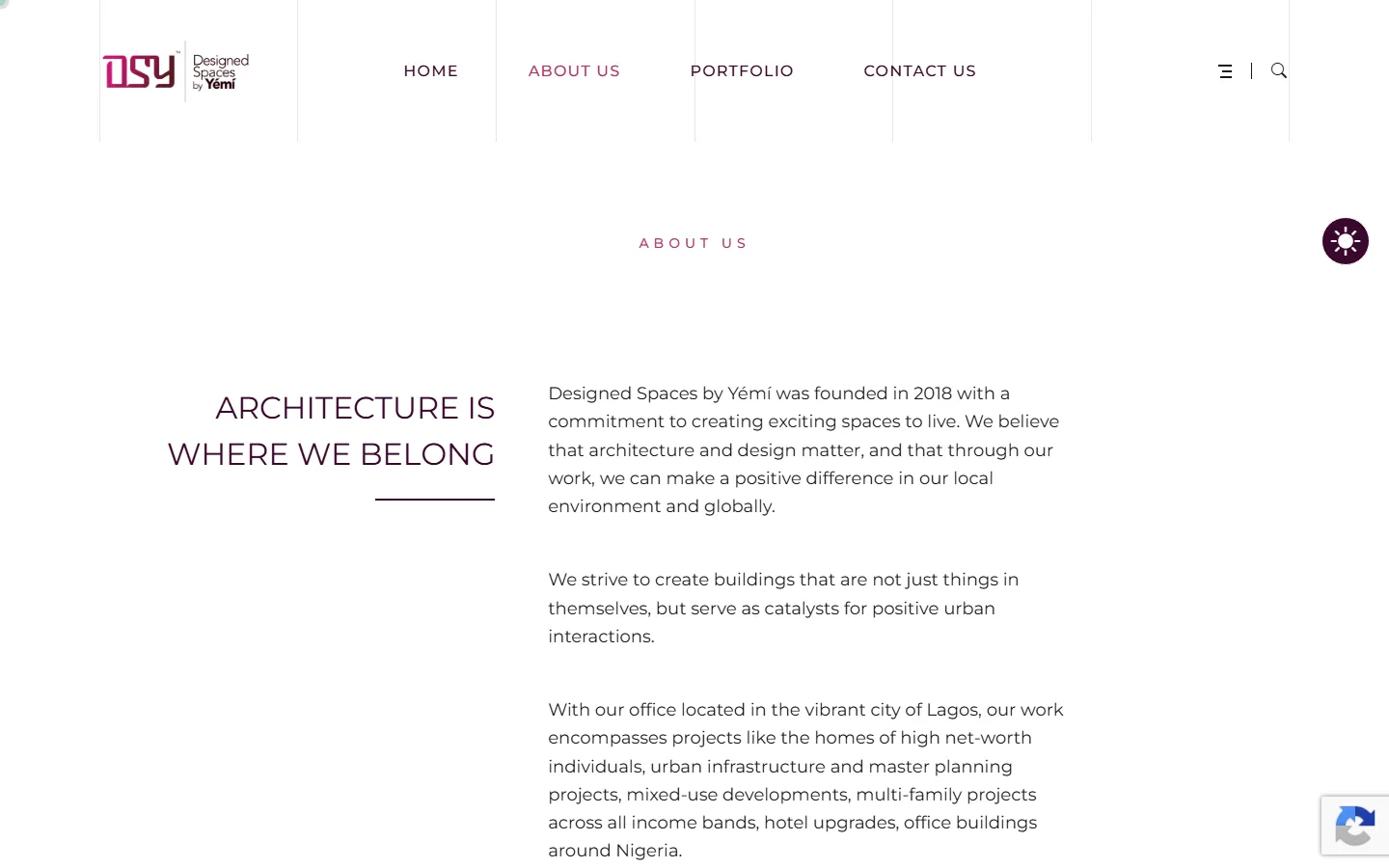 Designed Spaces about page