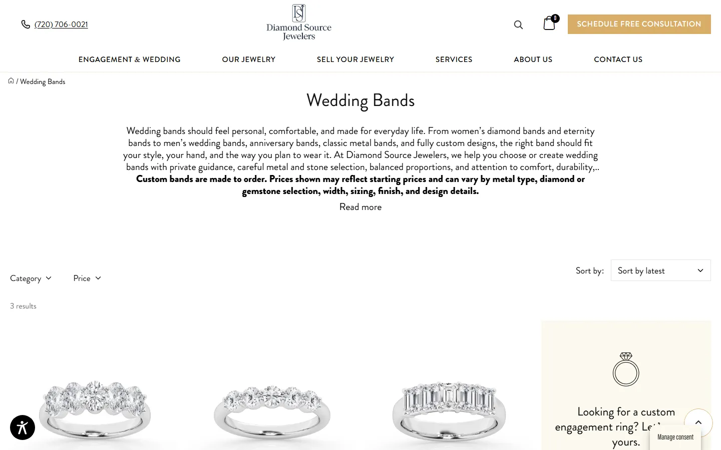 Diamond Source wedding bands category