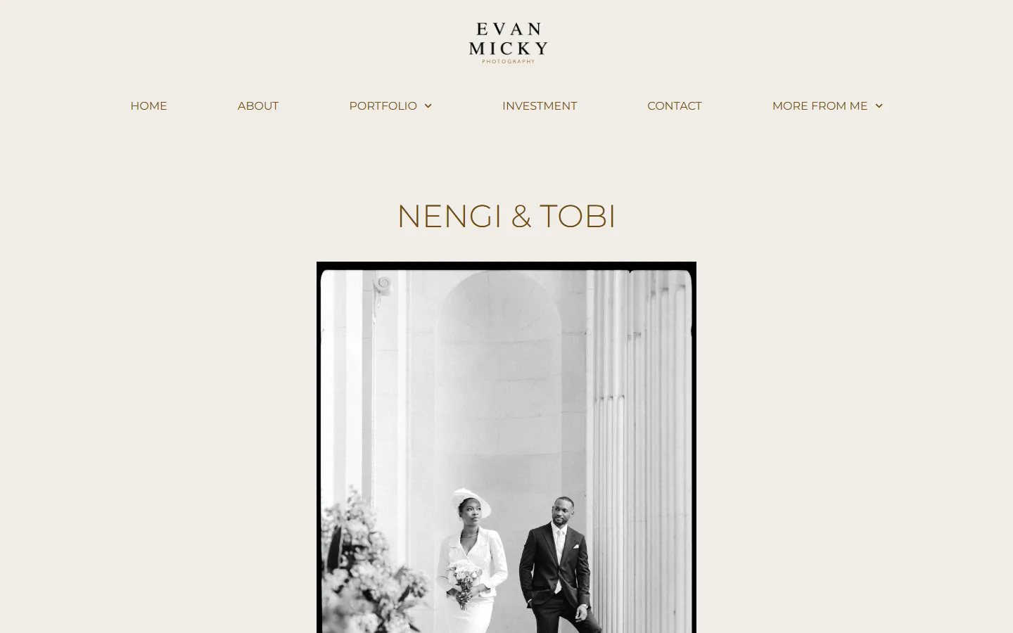 Nengi and Tobi wedding portfolio page