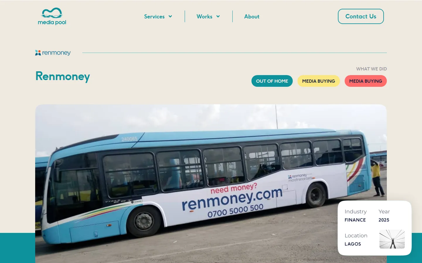 Renmoney campaign case study with branded bus advertisement